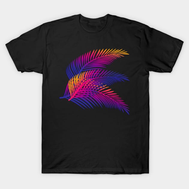 Neon Leaves T-Shirt by Glitchway